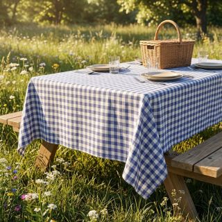 Pamutvászon Check lavender