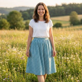 Pamutvászon Check petrol