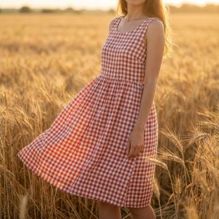 Pamutvászon Check terra