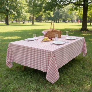 Pamutvászon Check old rose