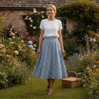 Pamutvászon Check blue