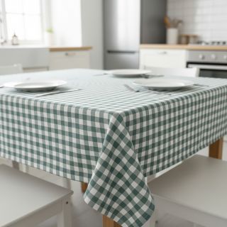 Pamutvászon Check teal