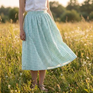 Pamutvászon Check mint