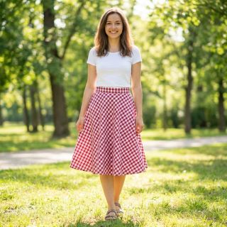 Pamutvászon Check berry