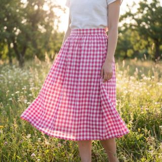 Pamutvászon Check fuchsia