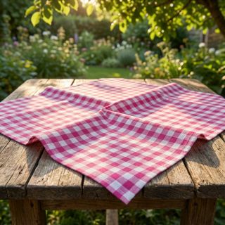 Pamutvászon Check fuchsia