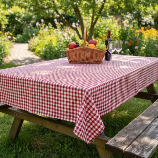 Pamutvászon Check red