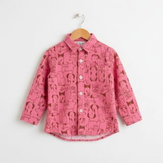 Pamutvászon FLANNEL Dogs pink