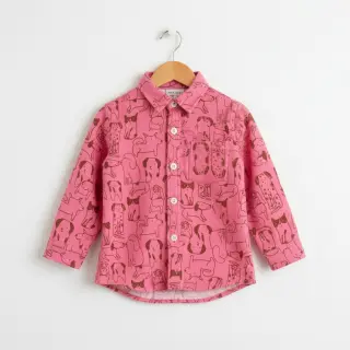 Pamutvászon FLANNEL Dogs pink