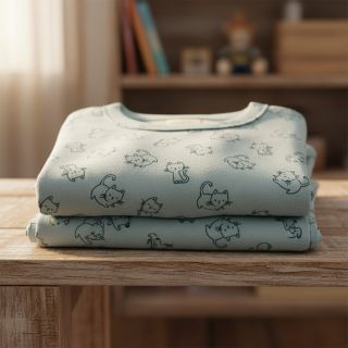 Pamutvászon FLANNEL Cats mint