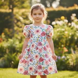 Pamutvászon Flower Sonja red digital print