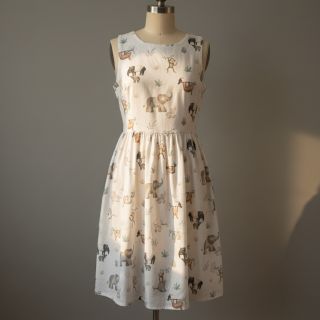 Pamutvászon Safari off white digital print