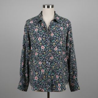 Pamutvászon Flowers Tara navy design B digital print