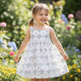 Pamutvászon Flowers Tara off white design A digital print