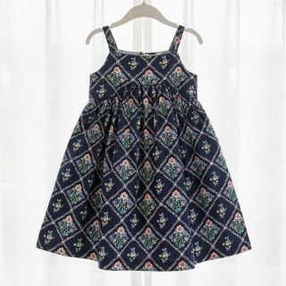 Pamutvászon Flowers Tara navy design A digital print