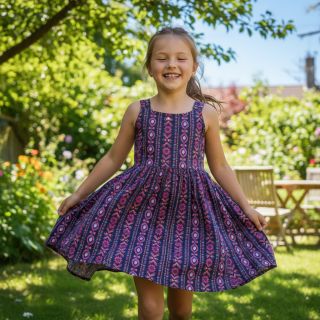 Pamutvászon Motif stripe navy digital print