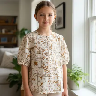 Pamutvászon Boho off white