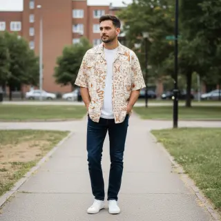 Pamutvászon Boho off white