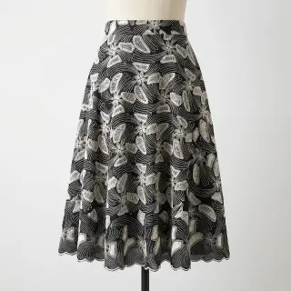 Pamutvászon EMBROIDERY Amia black