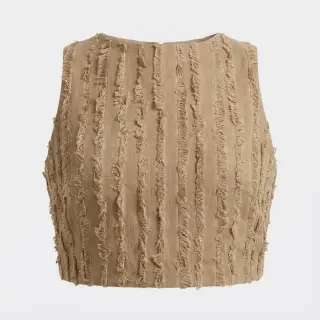 Pamutvászon lenvászonnal Vintage Fringe Stripe naturals
