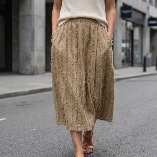 Pamutvászon lenvászonnal Vintage Fringe Stripe naturals