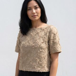 Pamutvászon lenvászonnal Vintage Fringe Diamonds naturals