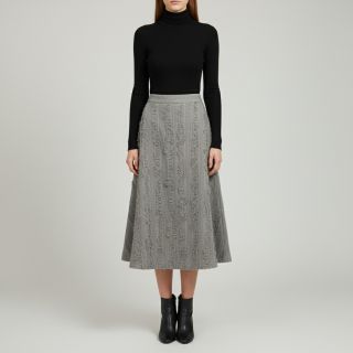 Pamutvászon lenvászonnal Vintage Fringe Stripe grey