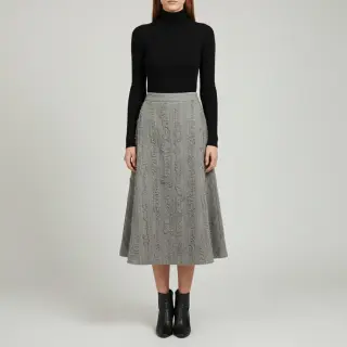 Pamutvászon lenvászonnal Vintage Fringe Stripe grey