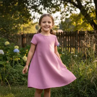 Pamutvászon lenvászonnal PREMIUM dawn pink