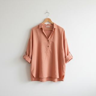 Pamutvászon lenvászonnal PREMIUM salmon