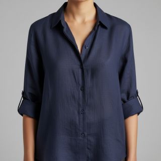 Pamutvászon lenvászonnal PREMIUM dark blue