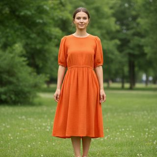 Pamutvászon STRETCH Baby orange