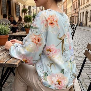 Pamutvászon SATIN Oahu green digital print