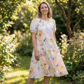 Pamutvászon SATIN Oahu pink digital print