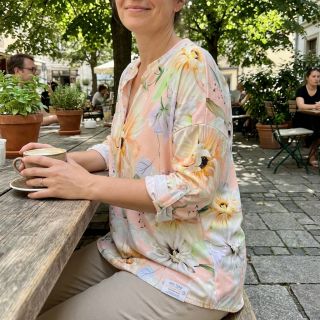 Pamutvászon SATIN Oahu pink digital print