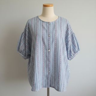 Pamutvászon JACQUARD Hearts light blue