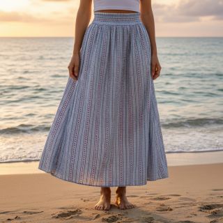 Pamutvászon JACQUARD Hearts light blue