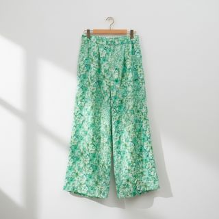 Pamutvászon EMBROIDERY Viola green digital print