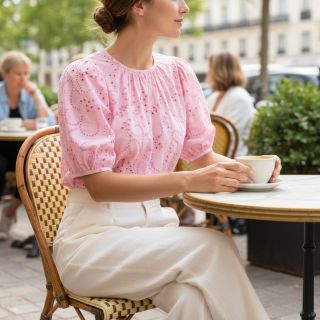 Pamutvászon VOILE Puffy light pink