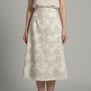 Pamutvászon lenvászonnal JACQUARD Peony flowers