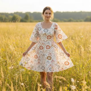 Pamutvászon Safari animals ecru