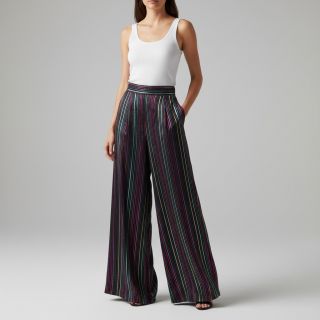 Pamutvászon LUREX stripes navy