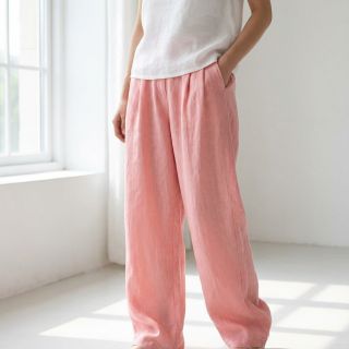 Pamutvászon lenvászonnal salmon