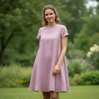Pamutvászon lenvászonnal old pink