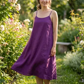 Pamutvászon lenvászonnal purple