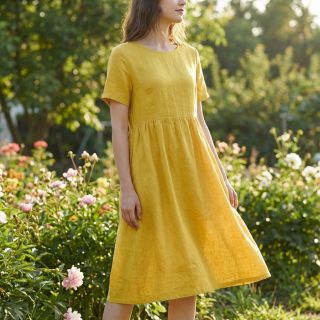 Pamutvászon lenvászonnal ochre