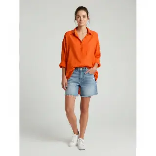 Pamutvászon lenvászonnal orange