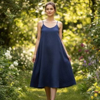 Pamutvászon lenvászonnal marine