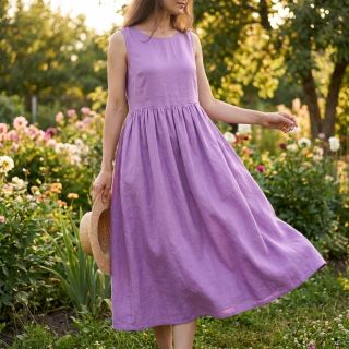 Pamutvászon lenvászonnal dark lilac