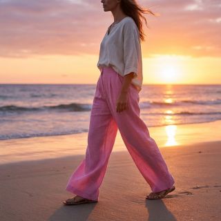 Pamutvászon lenvászonnal dark pink